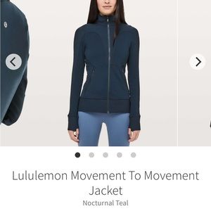 Lululemon Jacket; Movement To Movement; Blue; Size 2